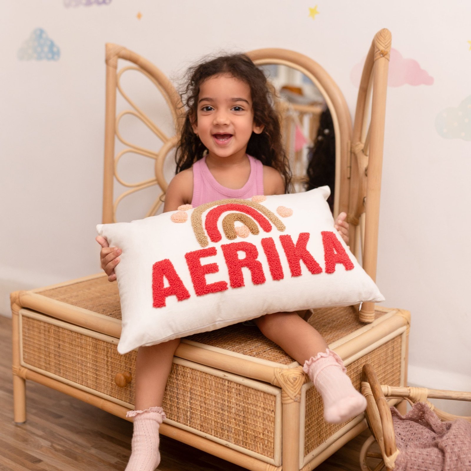 Personalized Pillow Cover, Rainbow